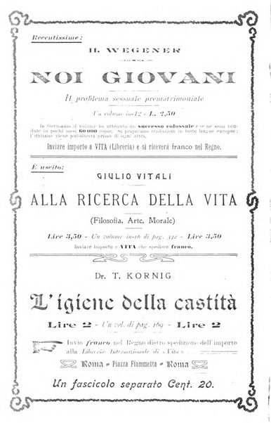 La vita rivista mensile dell'Unione giovanile per la moralità