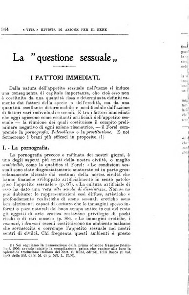 La vita rivista mensile dell'Unione giovanile per la moralità