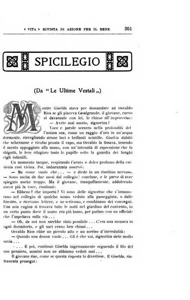 La vita rivista mensile dell'Unione giovanile per la moralità