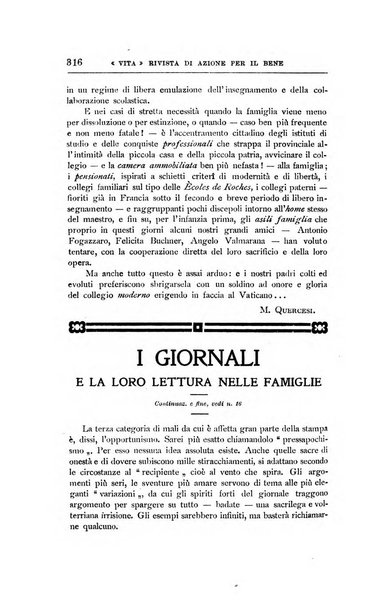 La vita rivista mensile dell'Unione giovanile per la moralità