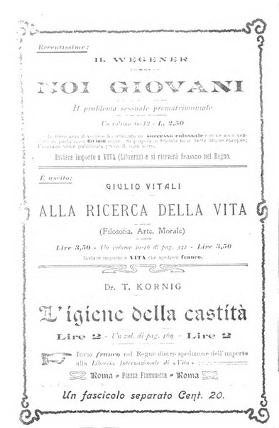 La vita rivista mensile dell'Unione giovanile per la moralità