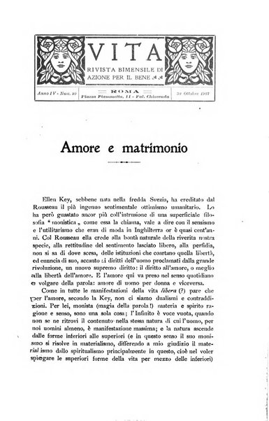 La vita rivista mensile dell'Unione giovanile per la moralità