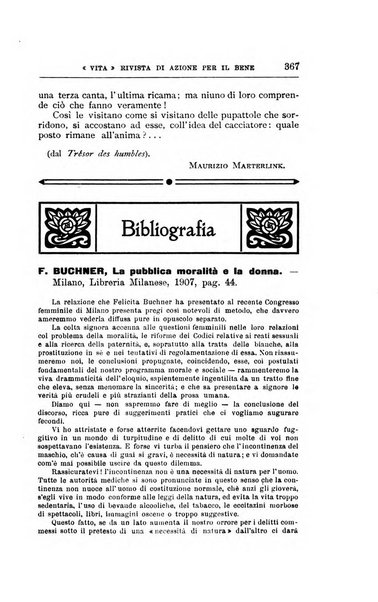 La vita rivista mensile dell'Unione giovanile per la moralità