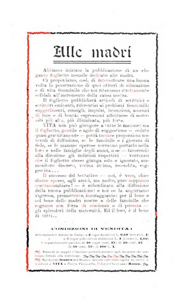 La vita rivista mensile dell'Unione giovanile per la moralità