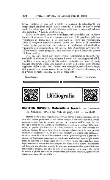 La vita rivista mensile dell'Unione giovanile per la moralità