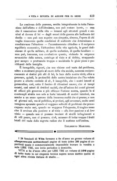 La vita rivista mensile dell'Unione giovanile per la moralità