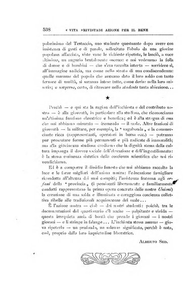 La vita rivista mensile dell'Unione giovanile per la moralità