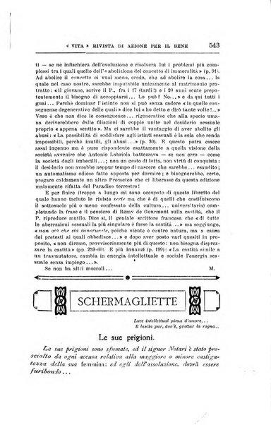 La vita rivista mensile dell'Unione giovanile per la moralità