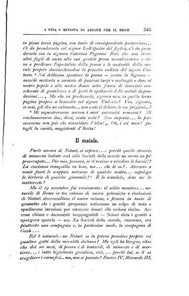 La vita rivista mensile dell'Unione giovanile per la moralità