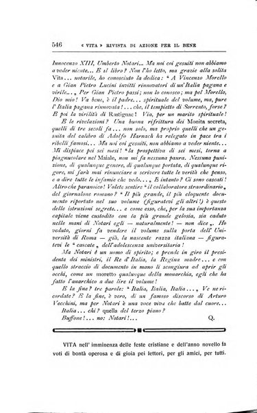 La vita rivista mensile dell'Unione giovanile per la moralità