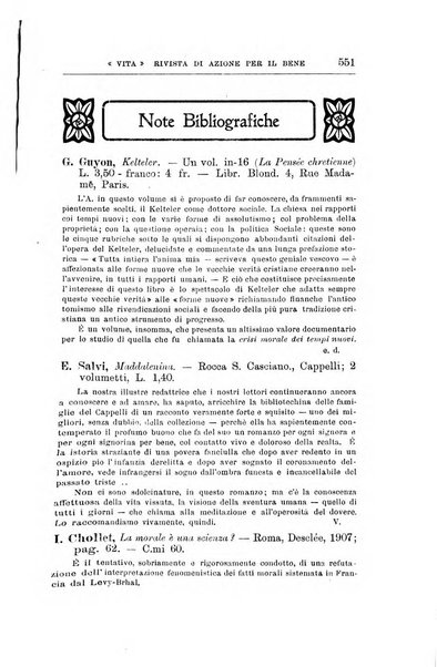 La vita rivista mensile dell'Unione giovanile per la moralità