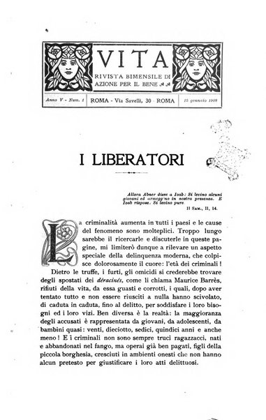 La vita rivista mensile dell'Unione giovanile per la moralità