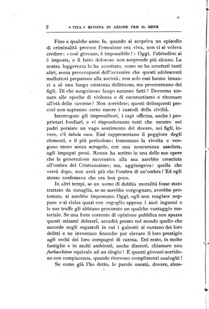 La vita rivista mensile dell'Unione giovanile per la moralità