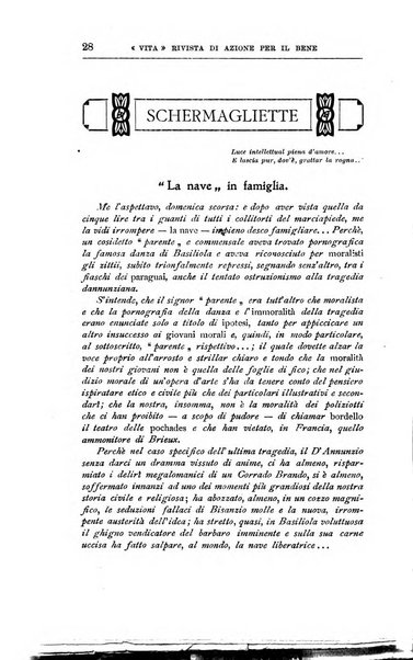 La vita rivista mensile dell'Unione giovanile per la moralità