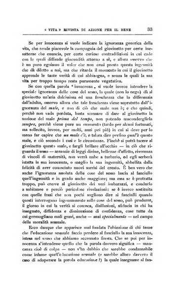 La vita rivista mensile dell'Unione giovanile per la moralità