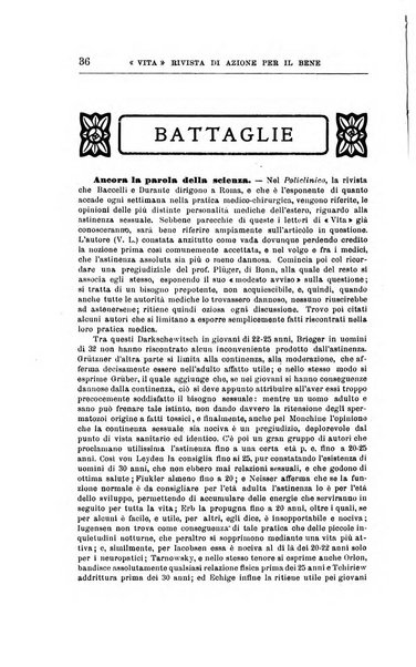 La vita rivista mensile dell'Unione giovanile per la moralità