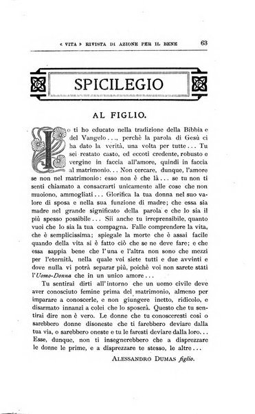 La vita rivista mensile dell'Unione giovanile per la moralità