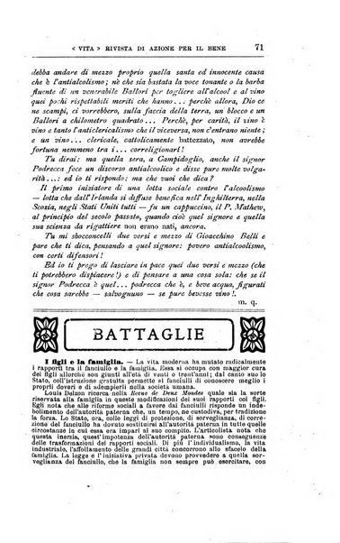 La vita rivista mensile dell'Unione giovanile per la moralità