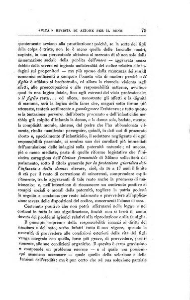 La vita rivista mensile dell'Unione giovanile per la moralità