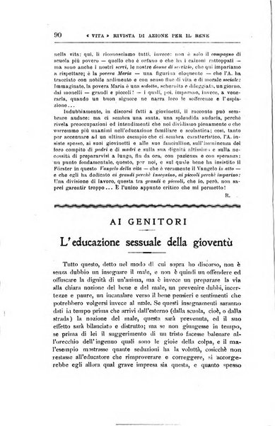 La vita rivista mensile dell'Unione giovanile per la moralità