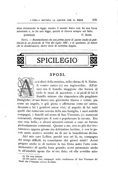 La vita rivista mensile dell'Unione giovanile per la moralità