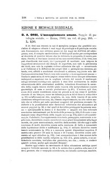 La vita rivista mensile dell'Unione giovanile per la moralità