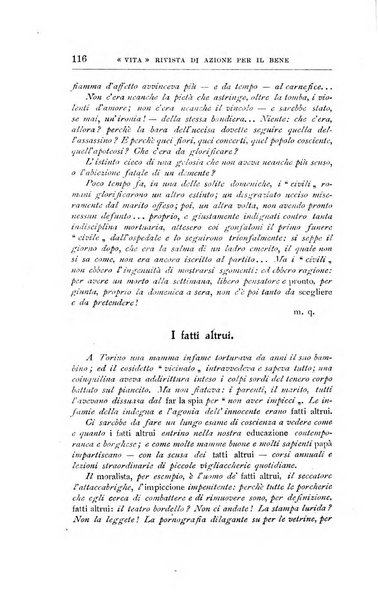 La vita rivista mensile dell'Unione giovanile per la moralità