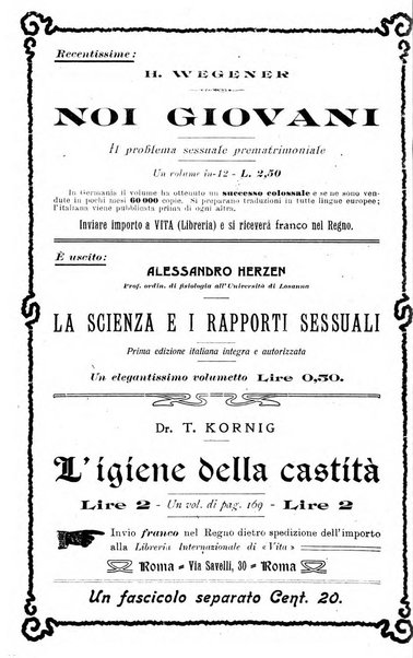 La vita rivista mensile dell'Unione giovanile per la moralità