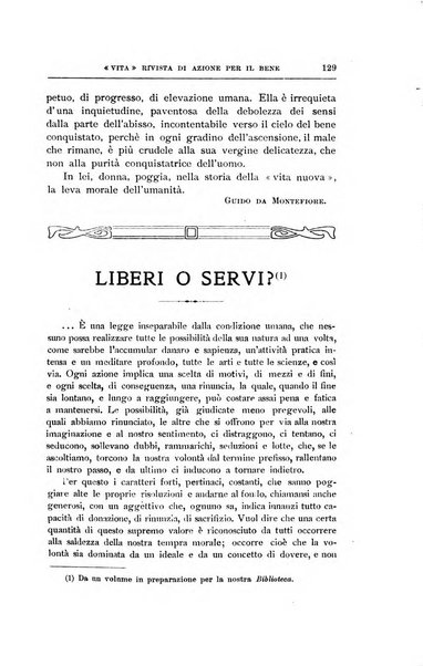 La vita rivista mensile dell'Unione giovanile per la moralità