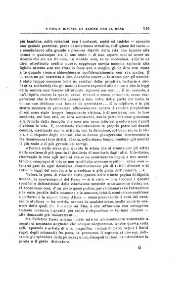 La vita rivista mensile dell'Unione giovanile per la moralità