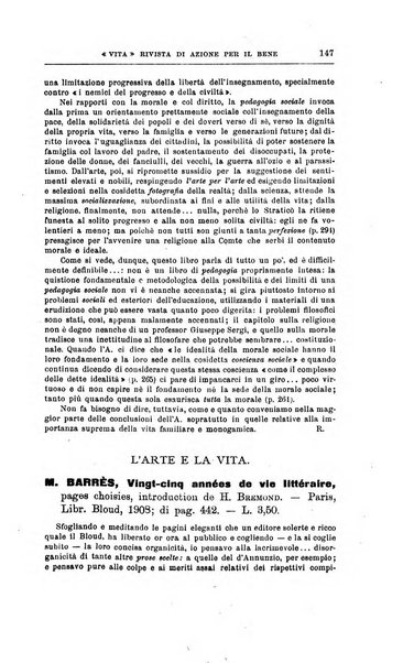 La vita rivista mensile dell'Unione giovanile per la moralità