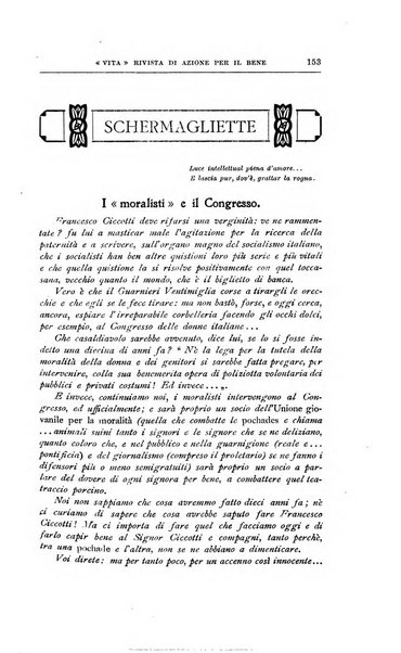 La vita rivista mensile dell'Unione giovanile per la moralità