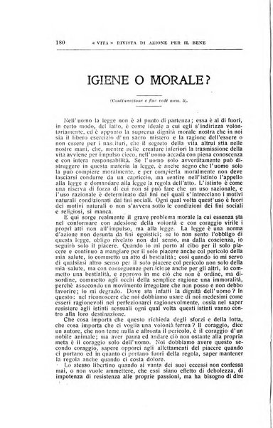 La vita rivista mensile dell'Unione giovanile per la moralità