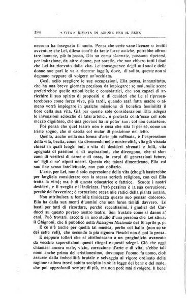 La vita rivista mensile dell'Unione giovanile per la moralità