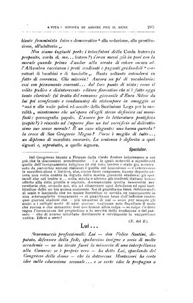 La vita rivista mensile dell'Unione giovanile per la moralità