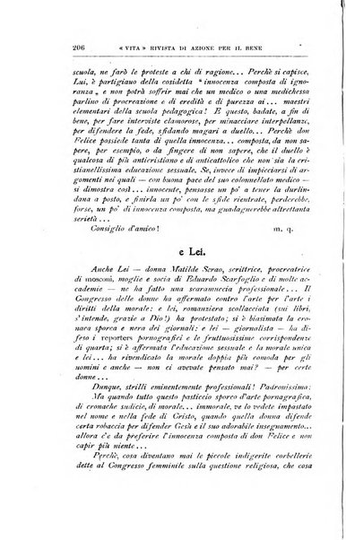 La vita rivista mensile dell'Unione giovanile per la moralità