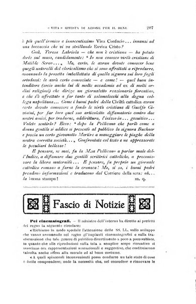 La vita rivista mensile dell'Unione giovanile per la moralità