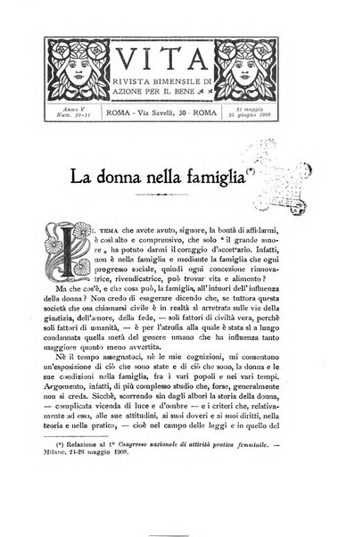 La vita rivista mensile dell'Unione giovanile per la moralità