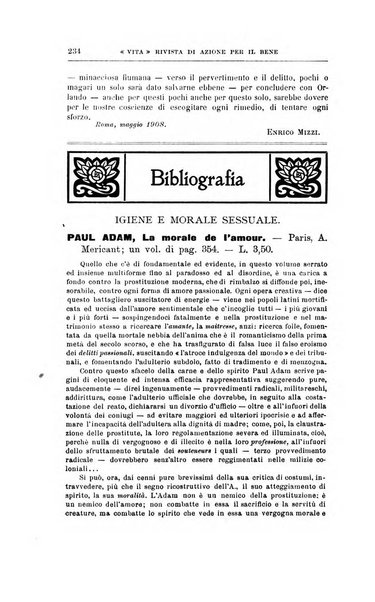 La vita rivista mensile dell'Unione giovanile per la moralità