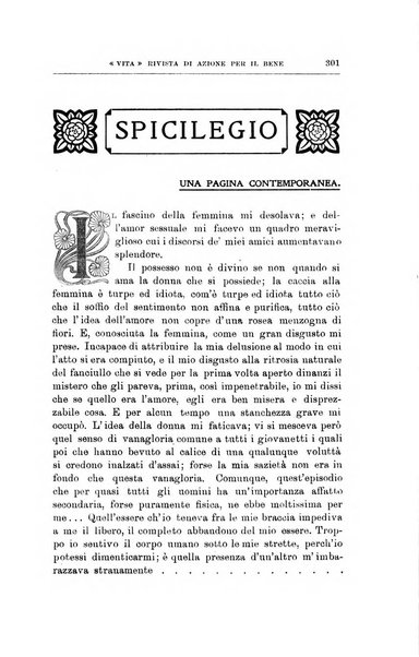 La vita rivista mensile dell'Unione giovanile per la moralità