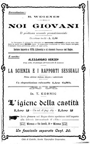 La vita rivista mensile dell'Unione giovanile per la moralità