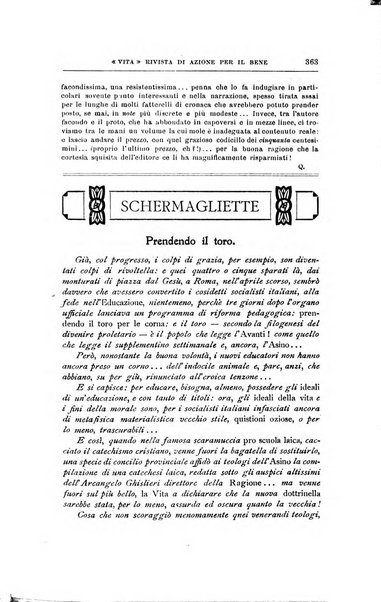 La vita rivista mensile dell'Unione giovanile per la moralità