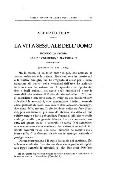 La vita rivista mensile dell'Unione giovanile per la moralità