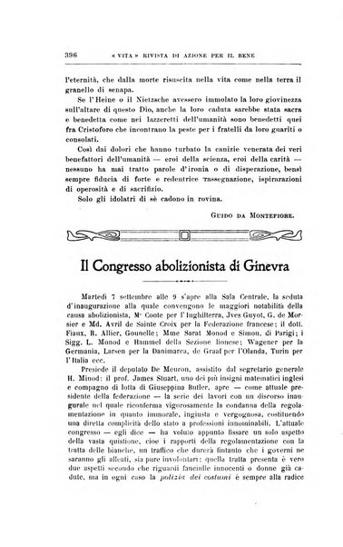 La vita rivista mensile dell'Unione giovanile per la moralità