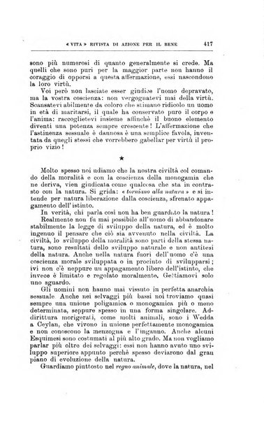 La vita rivista mensile dell'Unione giovanile per la moralità