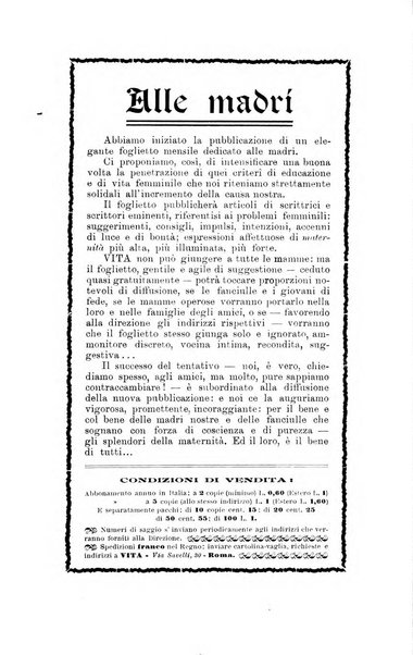 La vita rivista mensile dell'Unione giovanile per la moralità