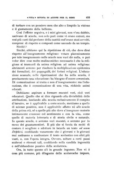 La vita rivista mensile dell'Unione giovanile per la moralità