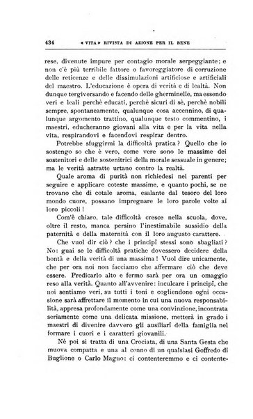 La vita rivista mensile dell'Unione giovanile per la moralità