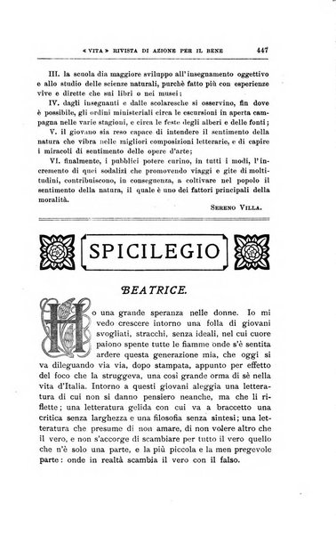 La vita rivista mensile dell'Unione giovanile per la moralità