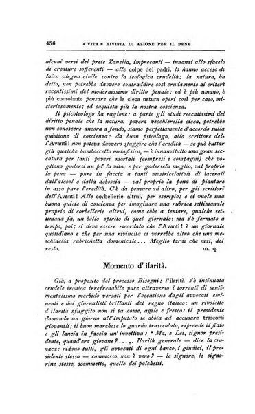 La vita rivista mensile dell'Unione giovanile per la moralità